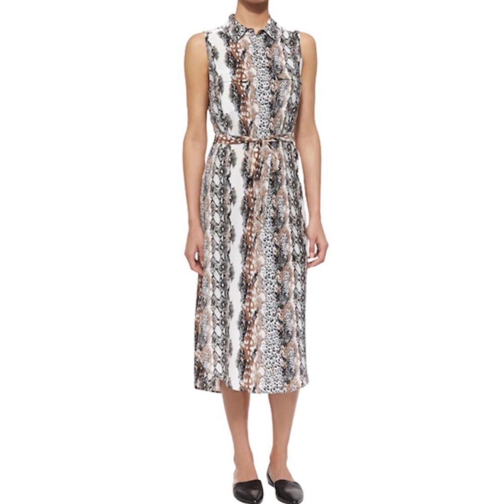 Equipment Femme Tegan Print Silk Shirtdress sleeveless Size Small